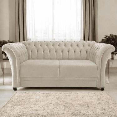 Imagem de Sofá Recamier Divã Chesterfield 200cm Sofia Suede Bege Capitonê- Mabe Magazine