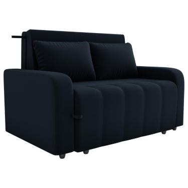 Imagem de Sofa Cama 2 Lugares 138 Cm Amora Veludo Inca E451 Preto Milani Store Preto