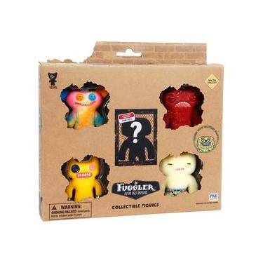 Imagem de Kit com 5 Mini Bonecos Fuggler 6cm Bege, Amarelo, Tie-Dye e Vermelho