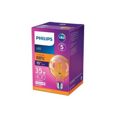 Imagem de Lâmpada Led Philips Filamento 4W G93 amarela 2500K BV E27