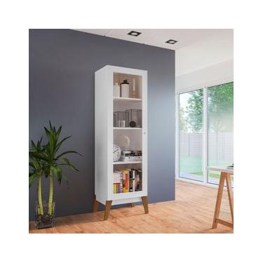 Imagem de Cristaleira Malta 1 Porta Vidro 40x37x158 cm Branco Genialflex