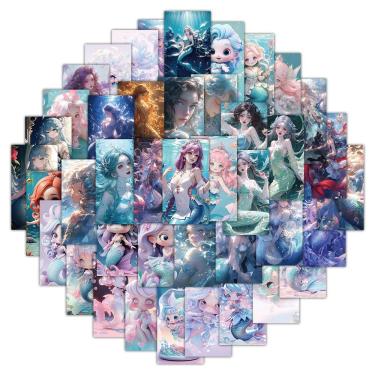 Imagem de Adesivos Mermaids Waterproof Vinyl Anime 60 unidades/lote 5-7 cm