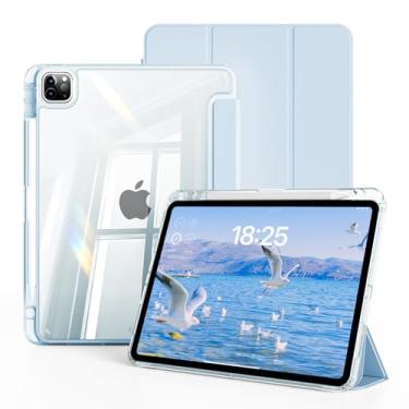 Imagem de GKABXY Capa transparente para iPad Air de 13 polegadas M3/M2 (2025/2024), iPad Pro de 12,9 polegadas 2022/2021 (6ª/5ª geração) com suporte de lápis, capa protetora transparente fina de TPU