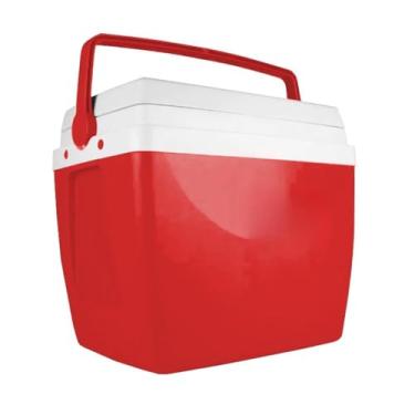 Imagem de Cooler Termico，Capacidade de 26 Litros，Com uma AlçA，Material Pet Natural Puro，Capacidade para 35 Garrafas de 350 Ml，Adequado para Uso Na Praia, Viagens ou Armazenamento de Bebidas(Vermelho)