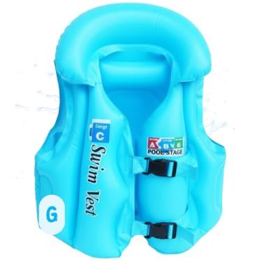 Imagem de Boia Colete Salva Vidas Infantil Inflável Piscina Praia Segurança Ajustável Criança Kids 3 tamanhos Vários Tamanhos (Azul G)