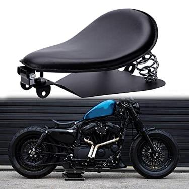 Imagem de Kit de suporte de montagem de base de assento de mola de almofada de motocicleta preta personalizada para Harley Honda Yamaha Kawasaki Suzuki Sportster Bobber Choppe