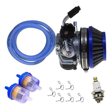 Imagem de Carburador de corrida com linha ar-combustível vela ignição e suportes para 2 tempos bicicleta motorizada a gasolina motoneta dirt bike moto Metal Melhora resposta do acelerador o desempenho