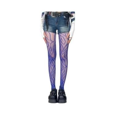 Imagem de Meia-calça Gótica Vermelha Vinho Com Flores Vazadas Y2K, Leggings De R