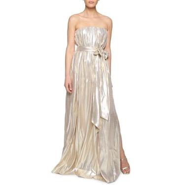 Imagem de Ramy Brook Vestido Chiara feminino, Dourado, 34