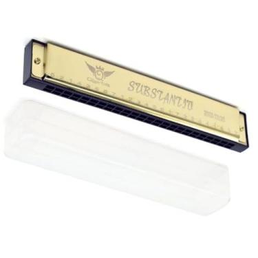 Imagem de Chave C de 24 furos, harpa de órgão de gaita tremolo profissional, diatônica para adultos iniciantes (amarelo)