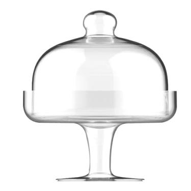 Imagem de Prato para bolo em vidro com tampa e pé D24xA30cm - Full Fit