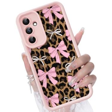 Imagem de CASBST Capa para Samsung Galaxy A55 5G, design de padrão criativo, capa de silicone líquido, moldura mais grossa à prova de choque e resistente a arranhões para Samsung A55 - laço rosa