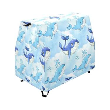Imagem de Qilmy Cute Watercolor Whales Kids Water Table Cover, Duty Waterproof Patio Table Covers for Outdoor Toddler Splash Tables, UV Resistant & Dustproof Play Table Protector, Cover Only