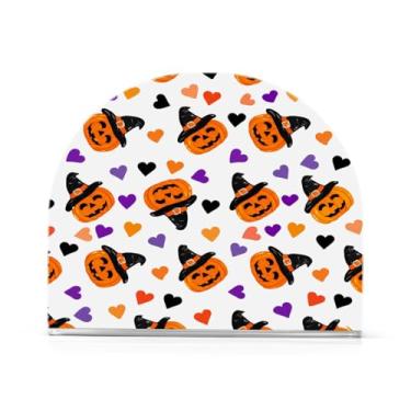 Imagem de Qilmy Abóboras Bruxa Halloween porta-guardanapos de acrílico, suporte de guardanapo de coquetel de plástico transparente para mesas de restaurante de cozinha, 2 peças