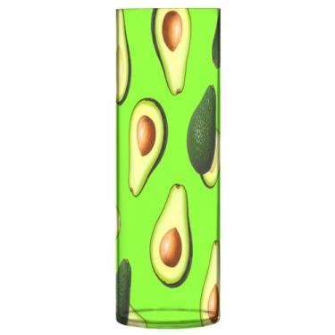 Imagem de JUZIHAI Vaso com estampa pastel de abacate para flores, 9,9 cm x 30 cm, cilindro de plástico, moderno, vaso de flores para decoração de casa de centro de mesa de casamento