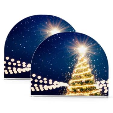 Imagem de Qilmy Porta-guardanapos de acrílico para árvore de Natal, suporte de lenços de mesa independente transparente, dispensador de papel de coquetel para cozinha, jantar, restaurante, bar, decoração, 2
