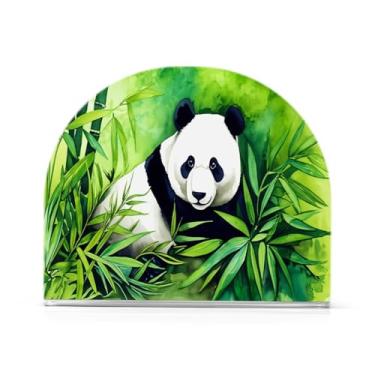 Imagem de Qilmy Porta-guardanapos acrílico panda fofo, suporte de lenços de mesa independente transparente, dispensador de papel de coquetel para cozinha, jantar, restaurante, bar, decoração, 1 pacote