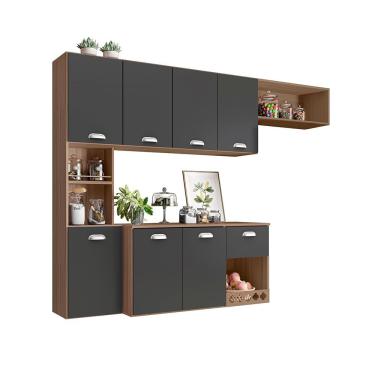 Imagem de Cozinha Suspensa Com Balcão 180cm Mila - Ssx Multicoisas Carvalho-grafite