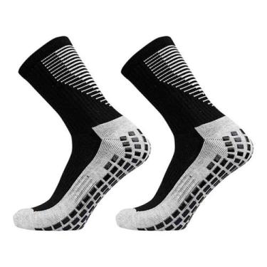 Imagem de Meia Esportiva Antiderrapante MBFit Adulto Futebol Par, Preto, 39-43