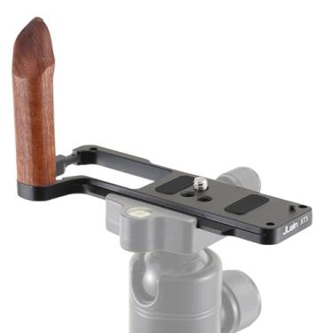 Imagem de Alça de madeira em forma de L Foto4easy para câmera Fuji X-T5 com placa de base de liberação rápida para Arca Swiss em tripés Gimbal