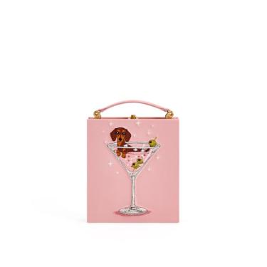 Imagem de JW PEI Bolsa clutch feminina em formato de livro, Taça de vinho rosa