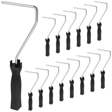 Imagem de MUKLEI 15 peças de alça de rolo de pintura de 10 cm, moldura de rolo de pintura com alça preta, suprimentos de pintura de mini pincel de rolo para pintura doméstica, portas, armários