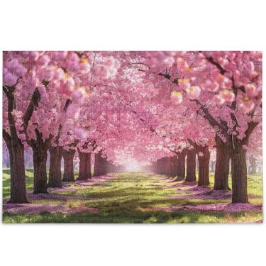 Imagem de Quebra-cabeças de flores de cerejeira florescem 1000 peças para adultos família elefante branco presentes legais para adultos, jogos, arte, 75 x 50 cm