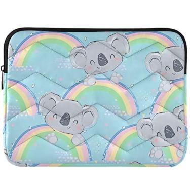 Imagem de Linda capa protetora para laptop com estampa de coala arco-íris para MacBook 13 polegadas, capas fofas para computador de 33 a 35 cm, universais