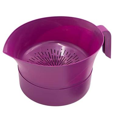 Imagem de Easy Greasy Coador de graxa escorredor com alça e recipiente, tigela com tampa Conjunto de 3 peças de estirpe | Coa carne moída, bacon e macarrão | Aparelho de cozinha seguro, livre de BPA | Feito nos