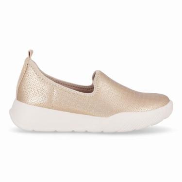 Imagem de Tênis Fascite Anabela Médio Ouro com Marfim - Piccadilly, 34