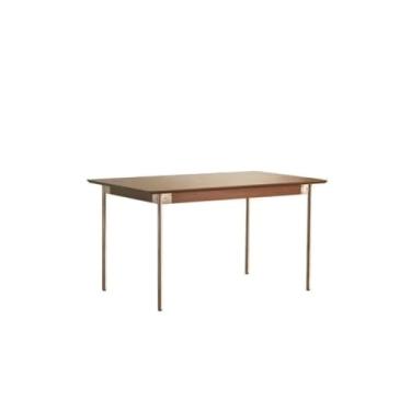 Imagem de Mesa de jantar, mesa de jantar de madeira maciça, retrô, pequeno, apartamento, nórdico, mesa de jantar, mesa retangular, tronco, móveis, mesa de cozinha moderna