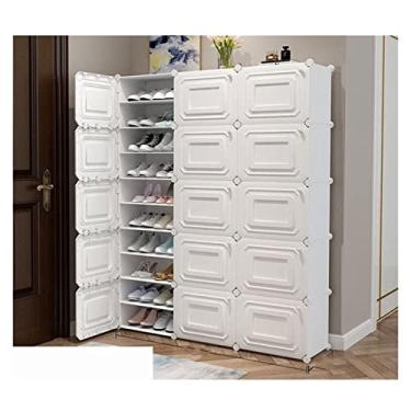 Imagem de Prateleira de sapato, sapateira multicamadas, guarda-roupa, guarda-roupa modular de plástico, organizador de armazenamento de cubos para pendurar roupas, livros, organizador de armazenamento de