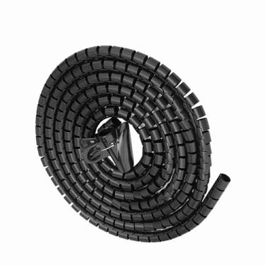 Imagem de Naroote Tubo Flexível de Envoltório Espiral para Organizador de Cabos para Uso Doméstico e de Escritório Com Solução Zip-up - Tubo de Armazenamento de Fio de 5 Pés para TV e Monitor de Computador