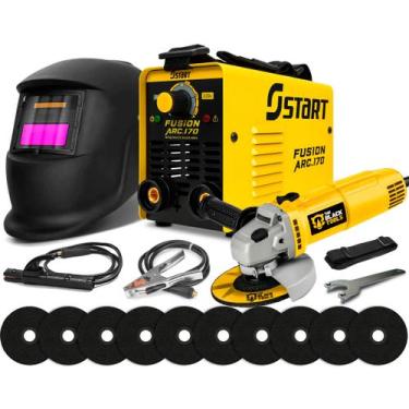 Imagem de Kit Maquina Solda Bivolt 170a Com Esmerilhadeira + Acessórios - Start