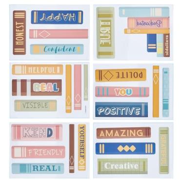 Imagem de DICOSMETIC 6 adesivos de janela de livro adesivos de vidro estático adesivos de livro 30 x 20 cm (11,81 x 7,87 polegadas) para sala de aula, biblioteca, berçário, decoração pare pássaros greves, cores