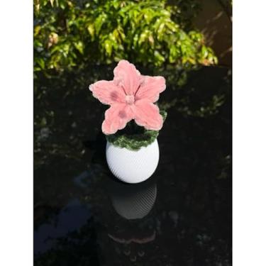 Imagem de Arranjo Decorativo de Girassol de Pelúcia para Mesa | Flor Artificial Artesanal Perfumada | Decoração para Casa e Escritório(Arranjo Lírio Rosa Bebê)