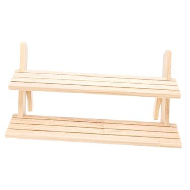 Imagem de Diydeg Expositor de Brincos de 2 Níveis, Suporte de Madeira para Cartões de Joias, Porta-Anéis, Prateleira de Mesa Multiuso com Ranhura, para Lojas de Joias e Decoração de Casa