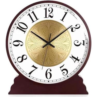 Imagem de Relógio de mesa vintage, relógio de cornija silencioso decotivo, relógio de manto, fácil de ler, bateria operada para sala de estar, local, escritório, cozinha, decoion-B||16nch