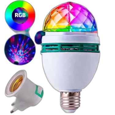 Imagem de Lâmpada De Led Colorido Giratório Festa Balada Efeitos Luzes