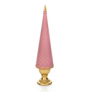 Imagem de Árvore Decorativa de Natal Em Resina Rosa e Dourado 45 Cm - D'Rossi
