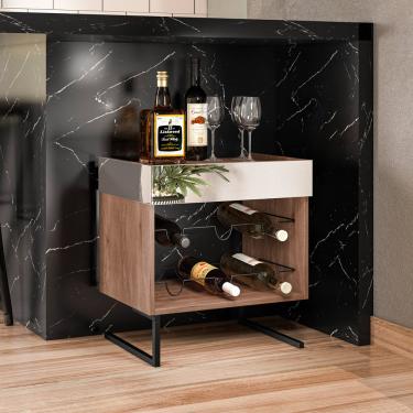 Imagem de Kit Adega e Aparador Industrial com Espelho Boreal Demolição - D'Rossi