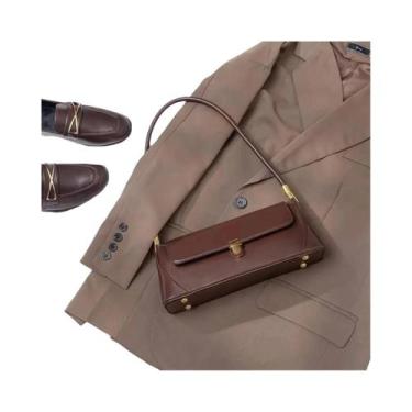 Imagem de Bolsa De Ombro Feminina Vintage Em Couro PU, Bolsa Baguete Francesa Pa