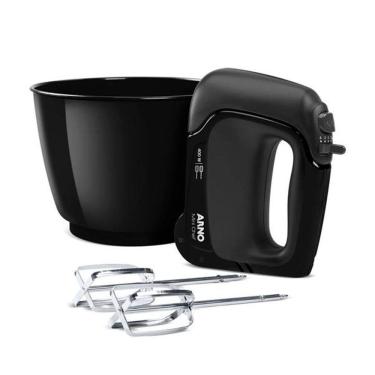 Imagem de Batedeira 400w 4 Velocidades 2 Tigelas Mini Chef Hm11 Arno Preto 110v