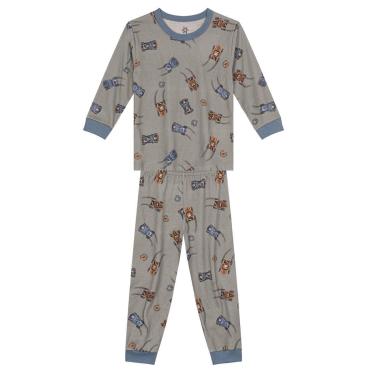 Imagem de Pijama Infantil Menino com Estampa Rotativa Carrinho Brandili-Masculino
