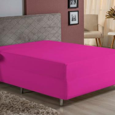Imagem de Lençol Com Elástico Solteiro Nobre 1 Peça Luva De Box 55cm De Altura Malha 100% Algodão - Pink