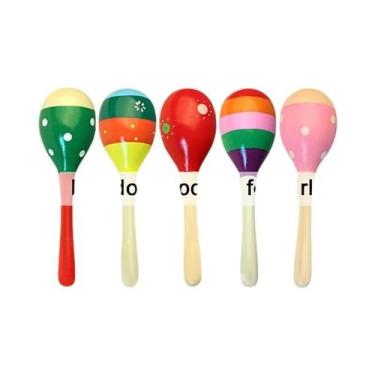 Imagem de Instrumento Musical De Percussão Manual Infantil De Madeira, Maraca Un