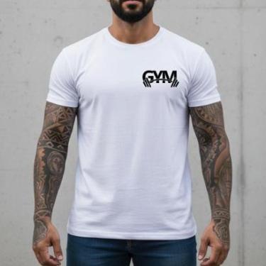Imagem de Camiseta Masculina Customizada Malha Premium Algodão Brancao Camisa Exclusiva Treino Academia Fitnes-Masculino