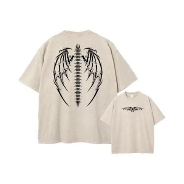 Imagem de Camiseta Vintage Oversized Masculina Para Academia Em Algodão Pesado C