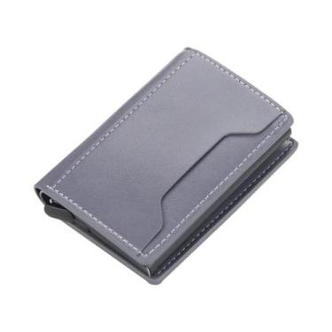 Imagem de Carteira Masculina Slim Em Fibra De Carbono Com RFID, Alta Qualidade E