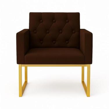 Imagem de Poltrona Para Sala De Estar Reforçada Recepção Base Ferro - Móveis Maf